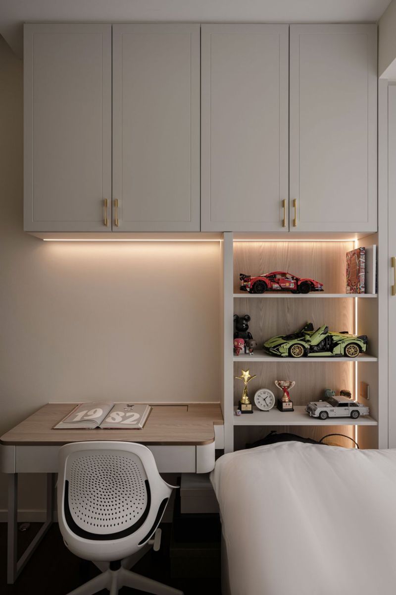 A study desk in one of the children's bedrooms