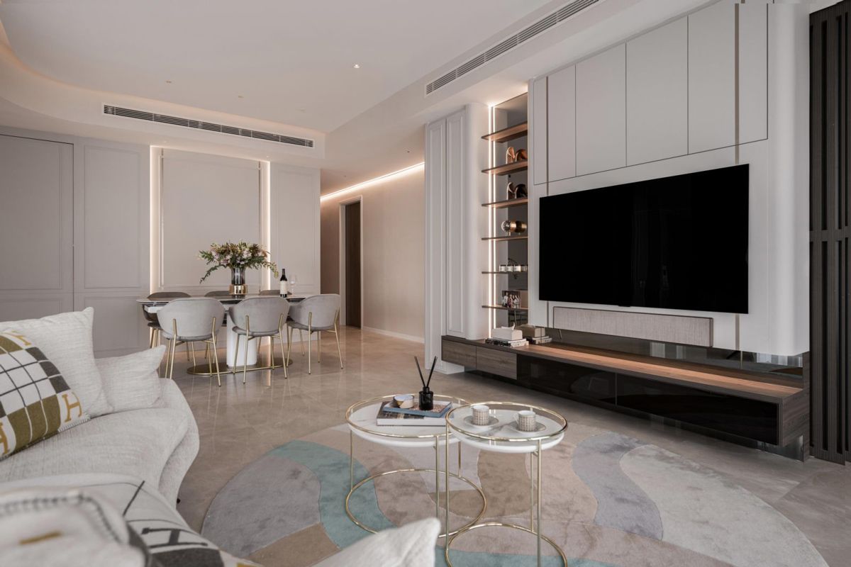 Another view of the spacious and light-filled living room