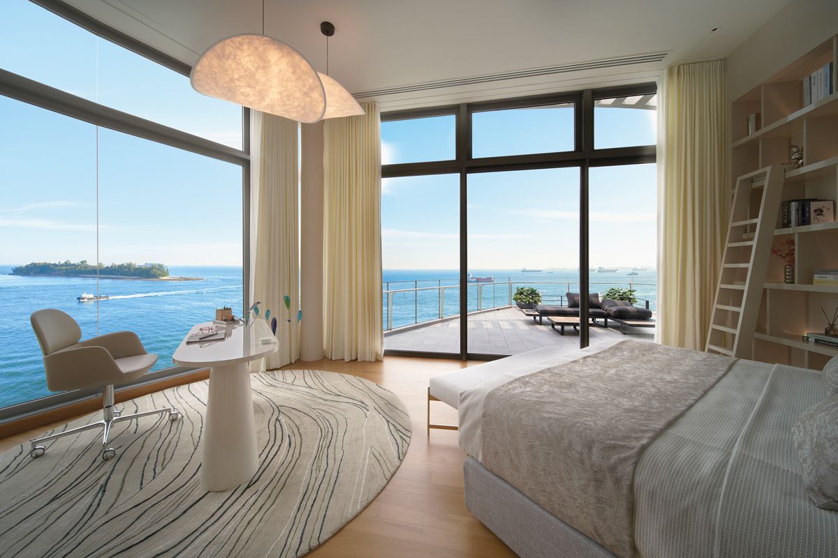 The furnishings in the master suite are orientated to face the multi- million-dollar vista