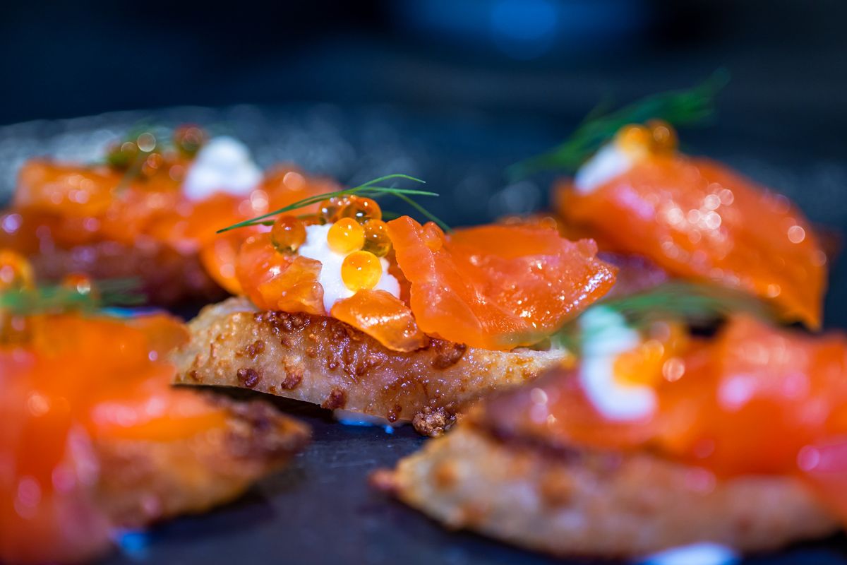 The salmon canape by Chef's Table
