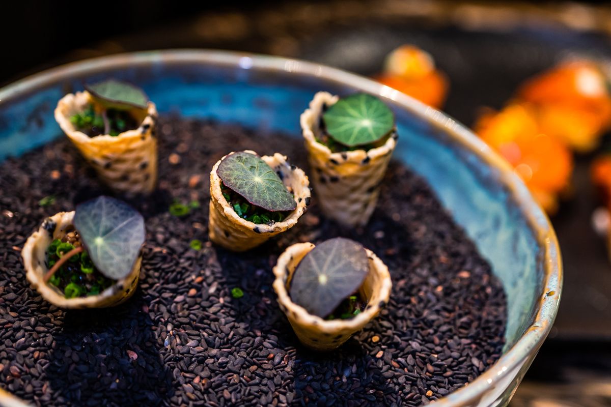The vegetarian canape by Chef's Table