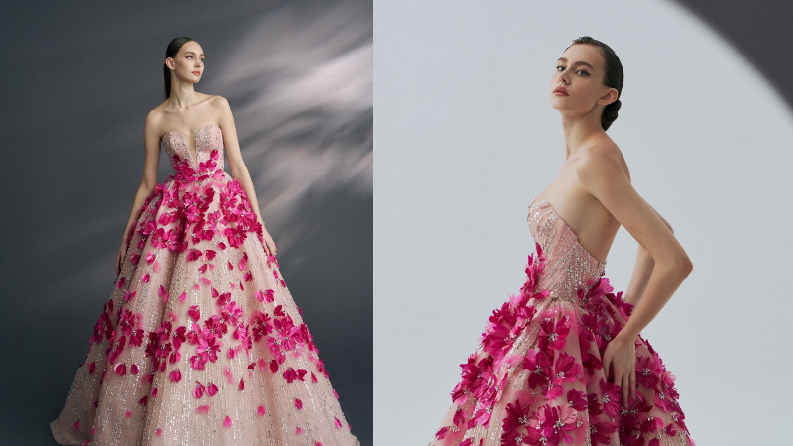 染色羽毛禮服「Dahlia 大理花」,花費3.5個月開出一片燦爛。(Photo:LinLi Boutique)