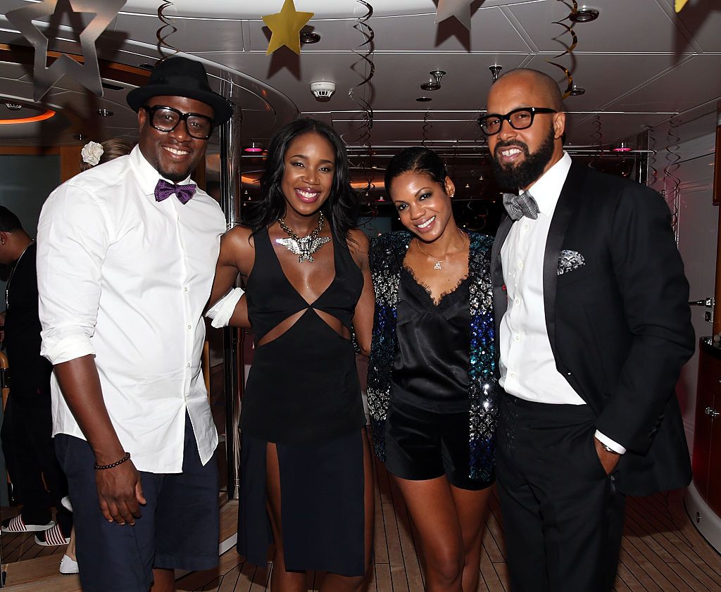GUSTAVIA, ST BARTHELEMY - DECEMBER 31: Dl MOS, Dj Kiss, Jessica and Kenny Burns celebrate with their Circle of Friends at CIROC NYE in St Barthes hosted by Sean Diddy Combs on December 31, 2014 in Gustavia, St Barthelemy. (Photo by Shareif Ziyadat/Getty Images)