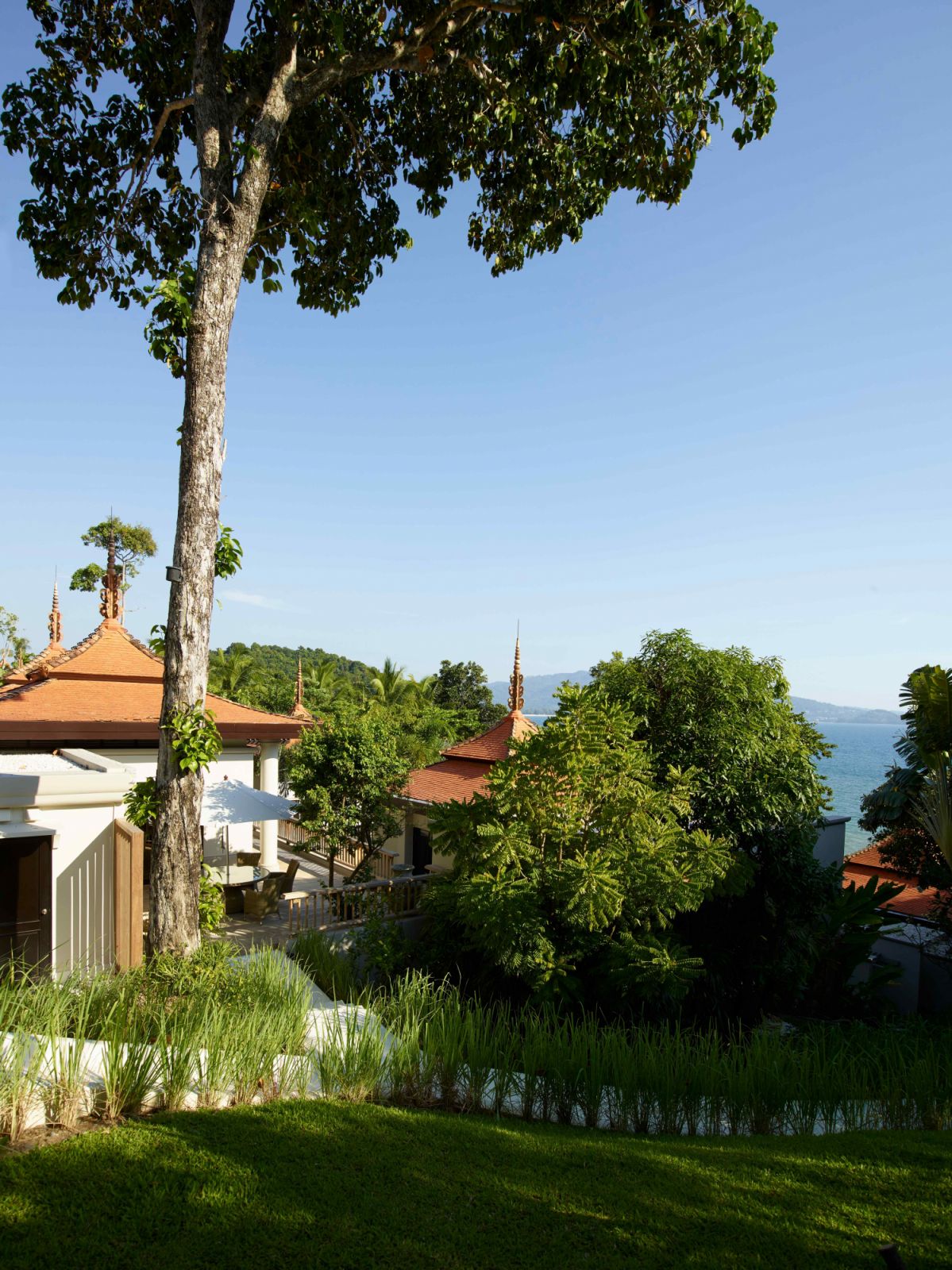The traditional Thai vernacular rooftops