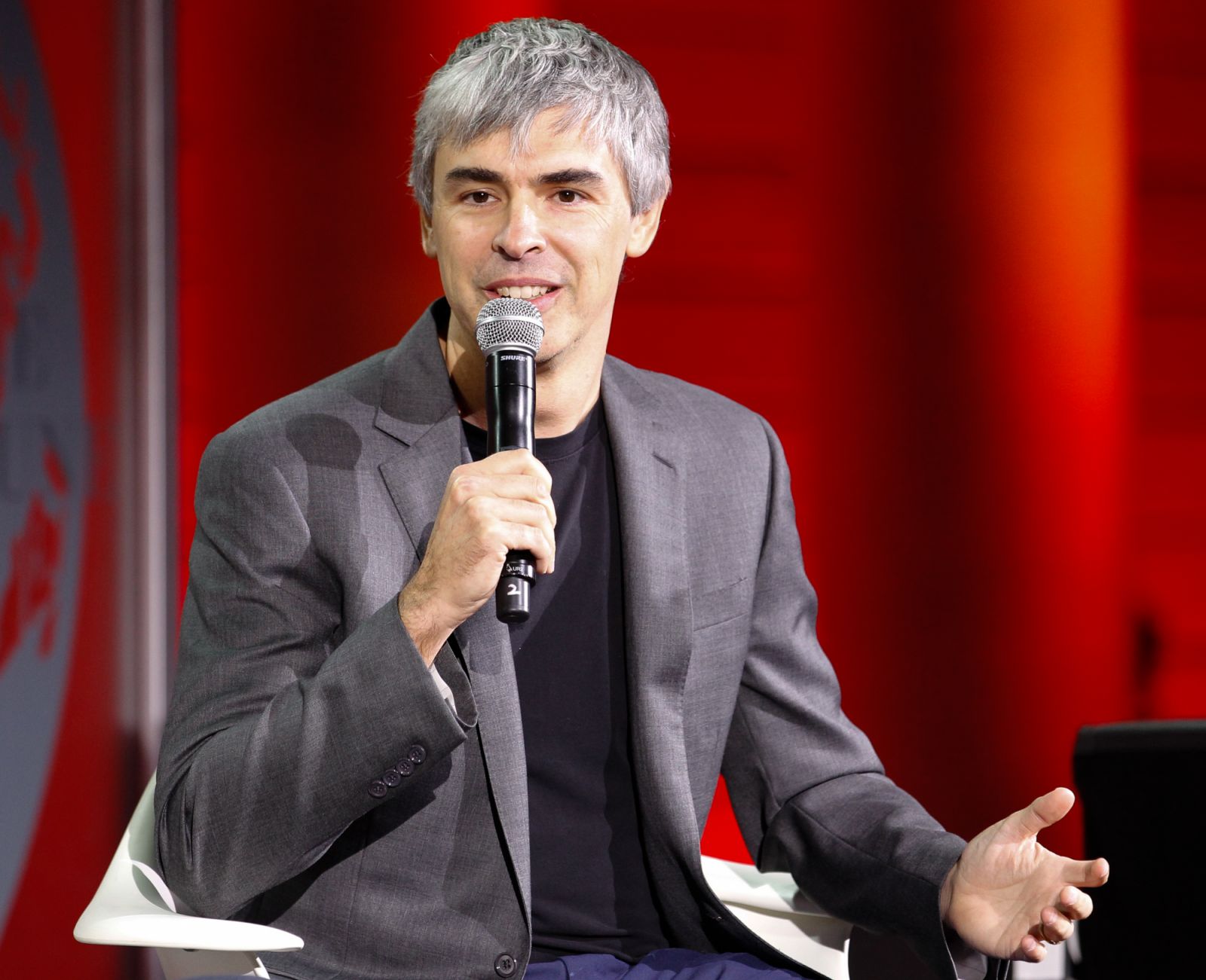 SAN FRANCISCO, CA - NOVEMBER 02: Larry Page speaks during the Fortune Global Forum at the Legion Of Honor on November 2, 2015 in San Francisco, California. (Photo by Kimberly White/Getty Images for Fortune)