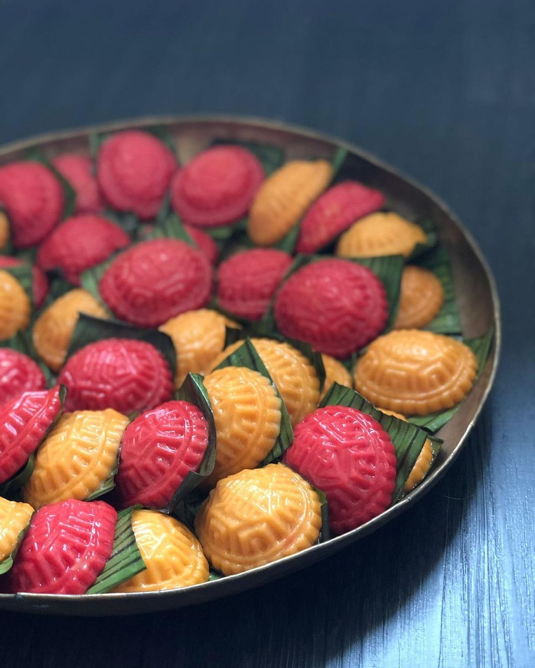 A platter of ang ku kuih, also known as red tortoise cake (Photo: Instagram / @thesupperkitchen)