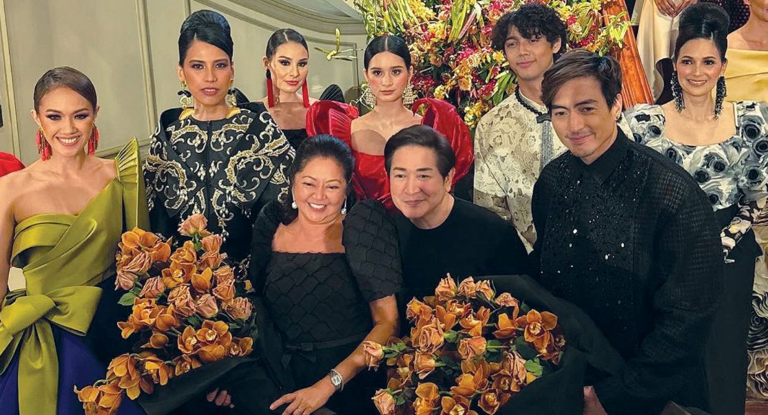 First Lady Liza Araneta-Marcos, Paul Cabral and Wendell Ramos with the models