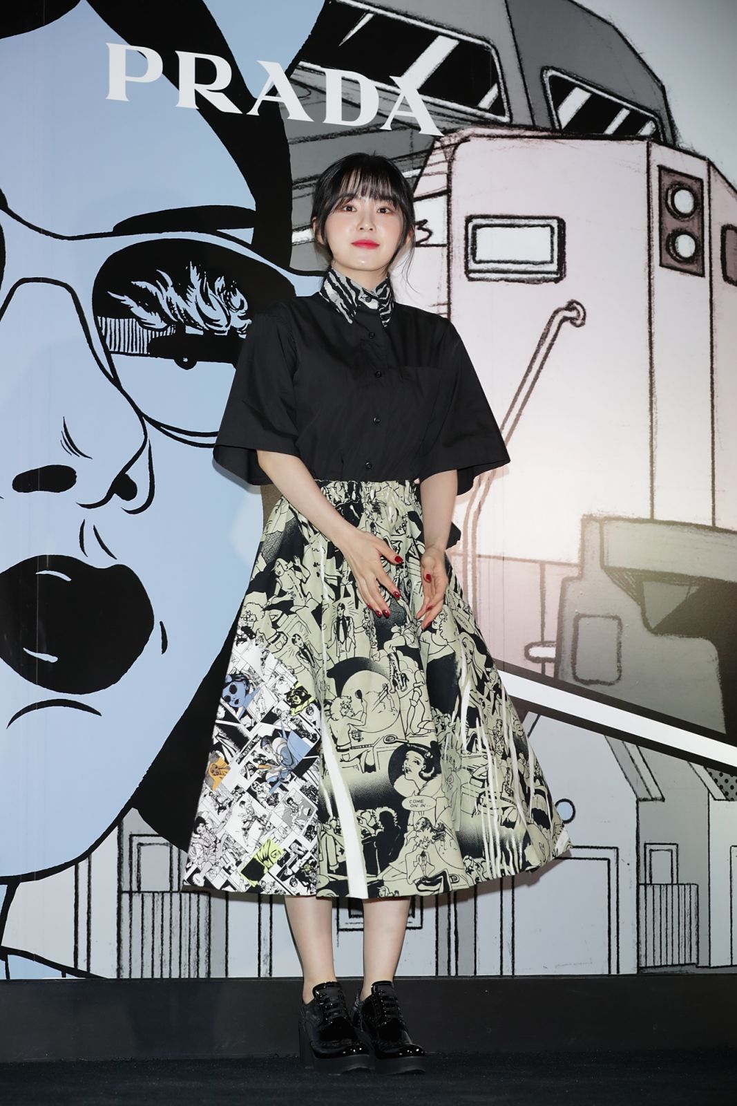 Irene attends the photocall fora Prada event on February 7, 2018 (Photo: Han Myung-Gu / WireImage)