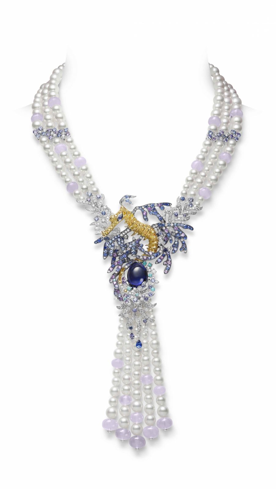 《Praise to the Sea》綠葉海龍珍珠串鍊。（Photo: MIKIMOTO）