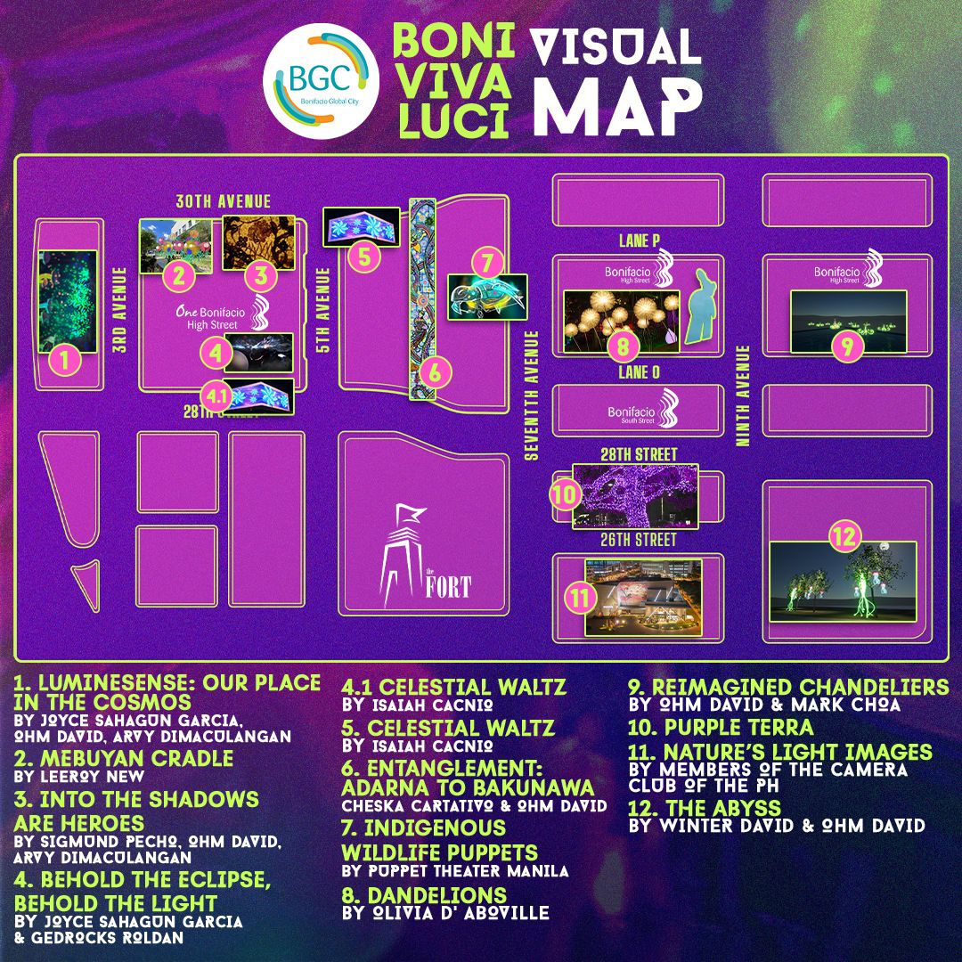 Boni Viva Luci Program Map (Photo: Bonifacio Art Foundation)