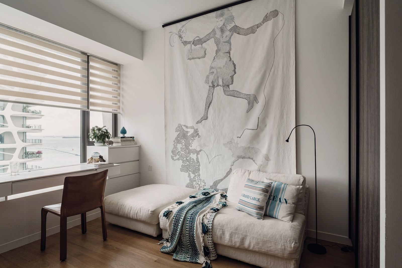The homeowner loves spending time in her calming study, which she considers her private sanctuary
