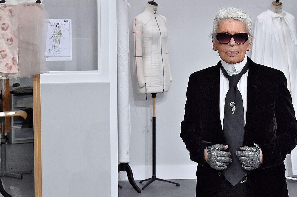 PARIS, FRANCE - JULY 05: Karl Lagerfeld walks the runway during the Chanel Haute Couture Fall/Winter 2016-2017 show as part of Paris Fashion Week on July 5, 2016 in Paris, France. (Photo by Victor VIRGILE/Gamma-Rapho via Getty Images)