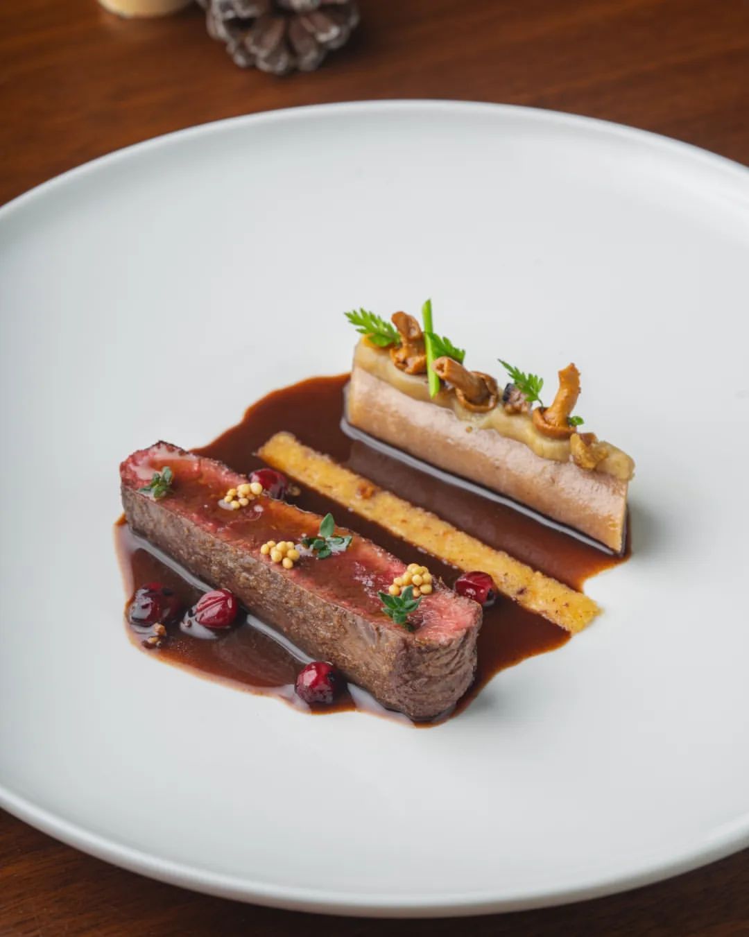 Venison in berry jus, paired with a chestnut crepe (Photo: Instagram / @entierfrenchdining)