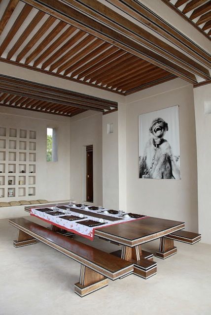 The dining area