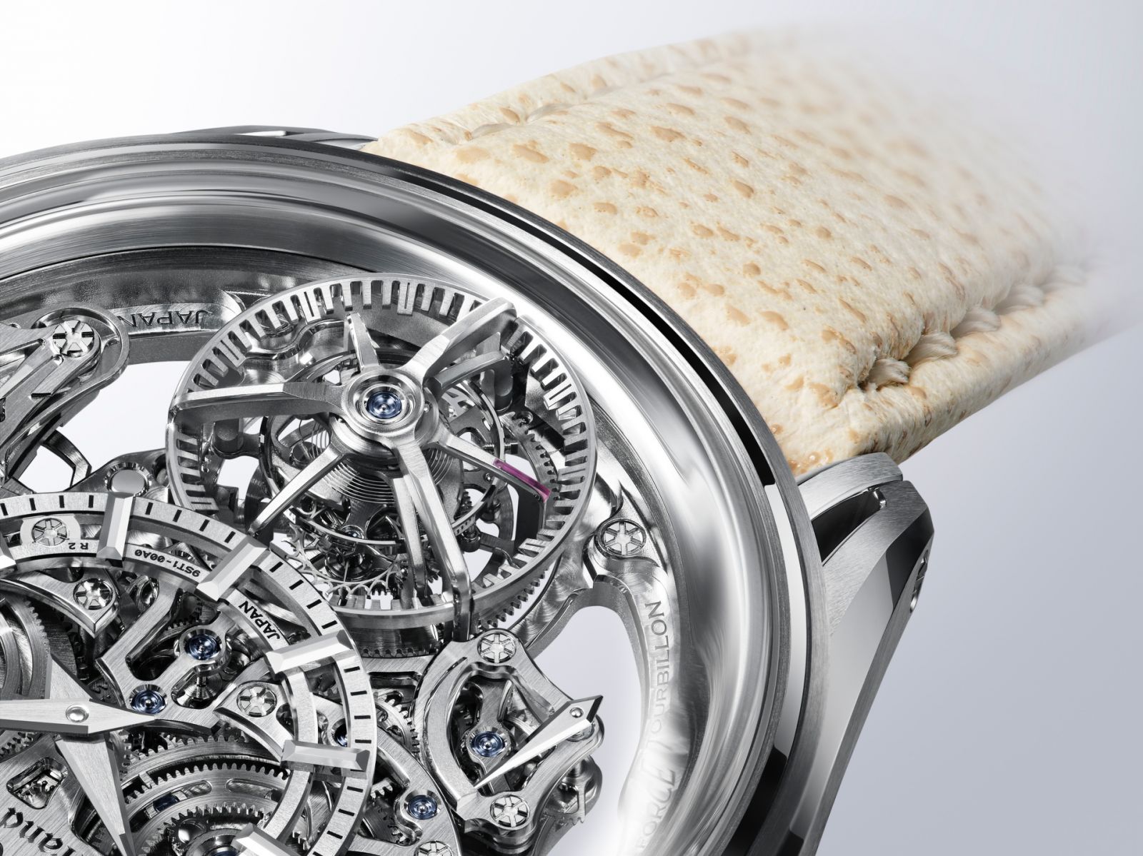 Kodo安裝的機芯則為Grand Seiko獨一無二的Caliber 9ST1,具備恆定動力系統與陀飛輪功能。(Photo: Grand Seiko)
