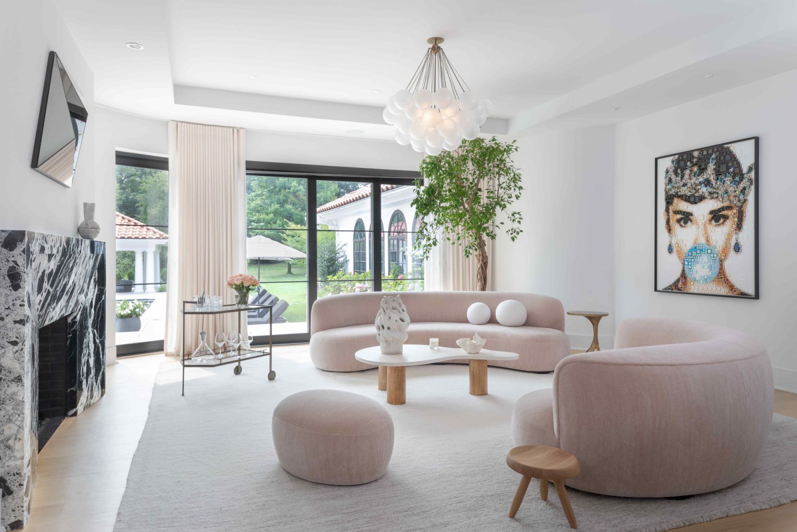 The living room with chic Parisian influences