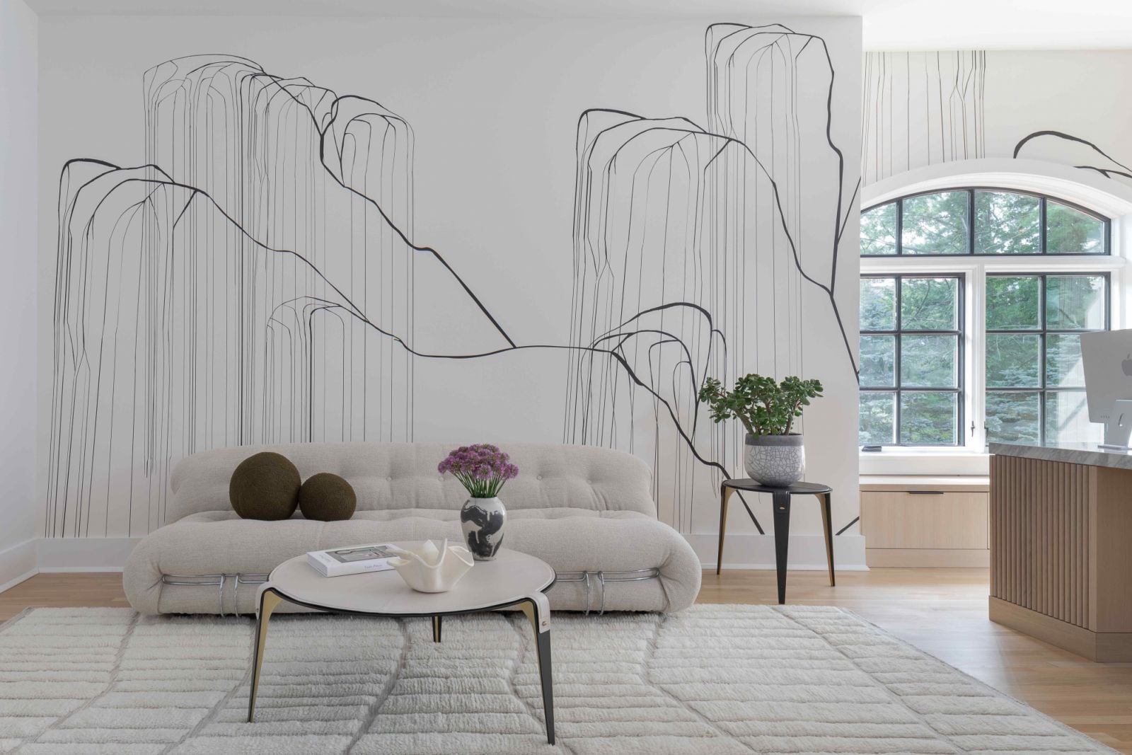 Clean lines, luxurious curved textures and soft colour palette
