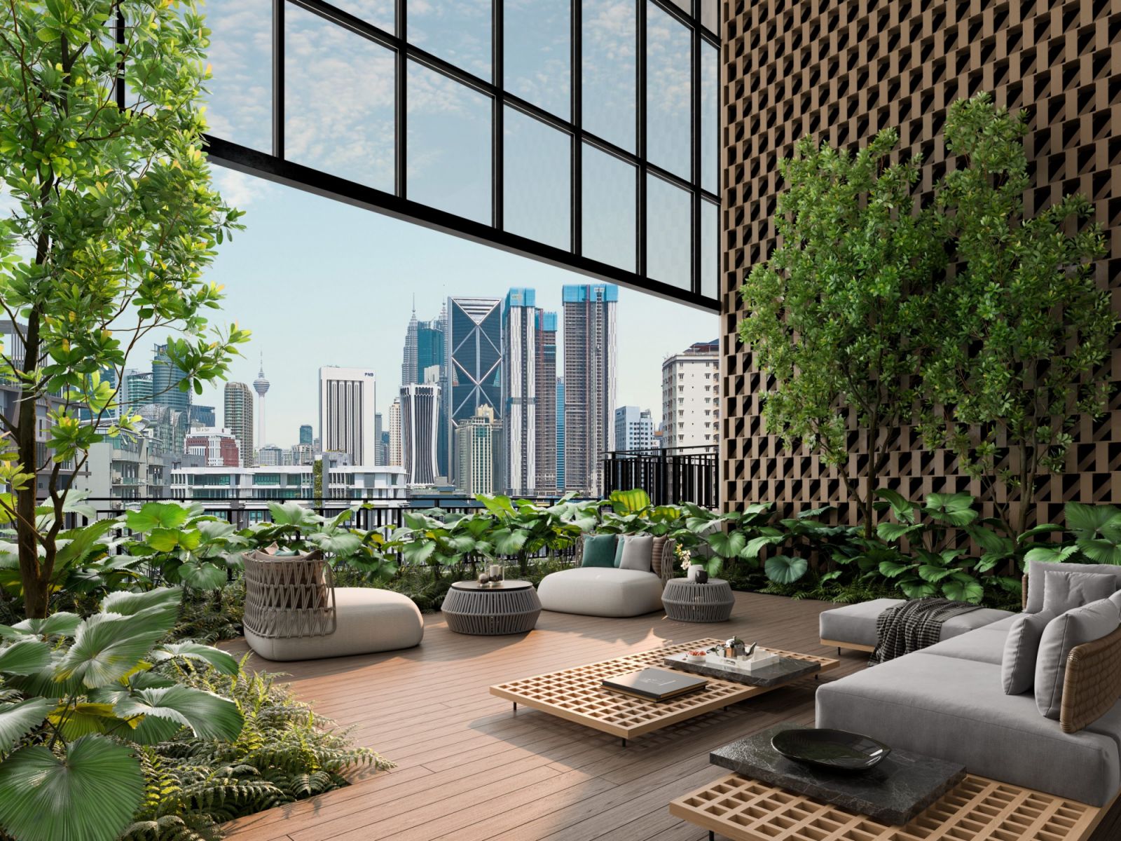 The rooftop chill lounge with a skyline view (Photo: Courtesy of Paramount Property)