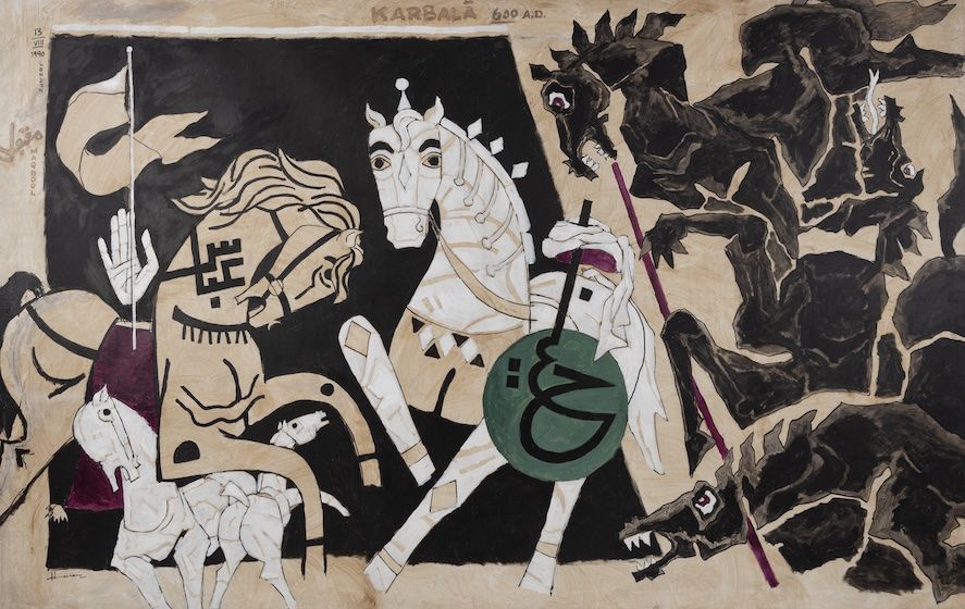 M.F Hussain's "Karbala" (1960) (Photo: courtesy Kiran Nadar Museum of Art)
