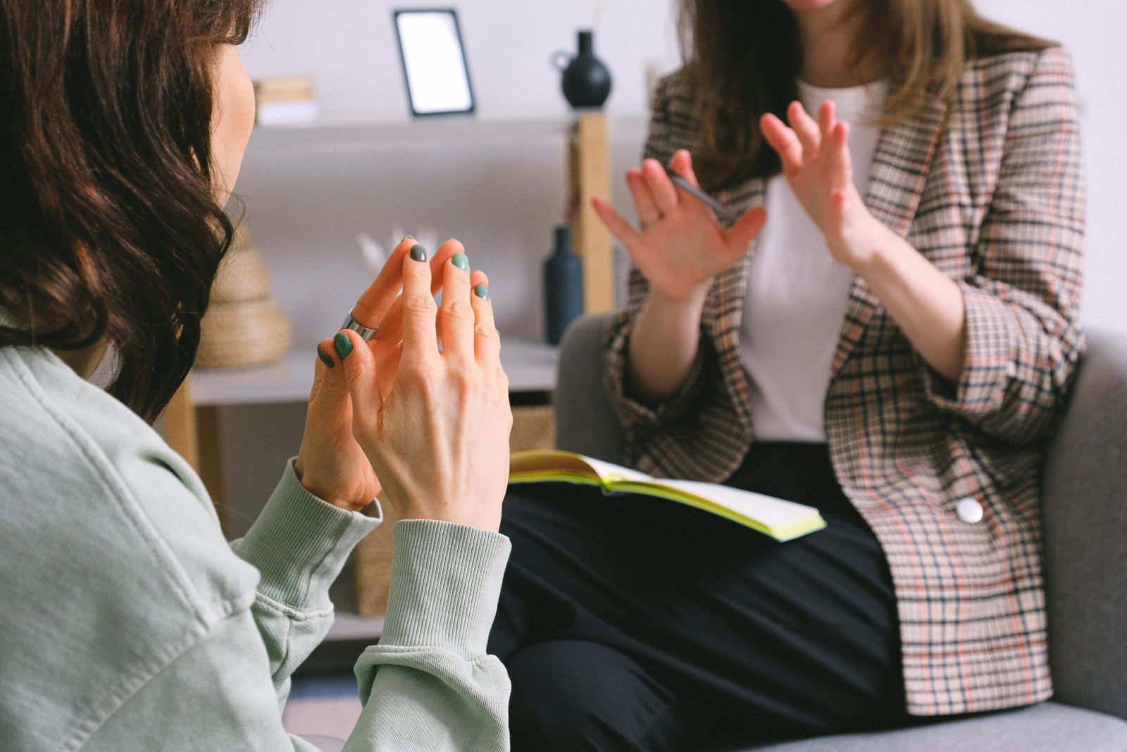 A female psychologist and patient discussing mental problems during session (Photo: Pexels)