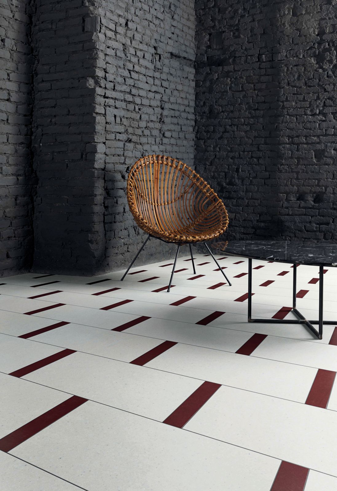 Mogu’s mycelium floor tiles in a contemporary setting