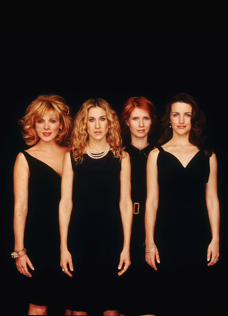 392326 28: Left to right, actresses Kim Cattrall, Sarah Jessica Parker, Cynthia Nixon, and Kristin Davis pose for a portrait in an undated photo on the set of the HBO series "Sex and the City." (Photo Courtesy of HBO/Getty Images)