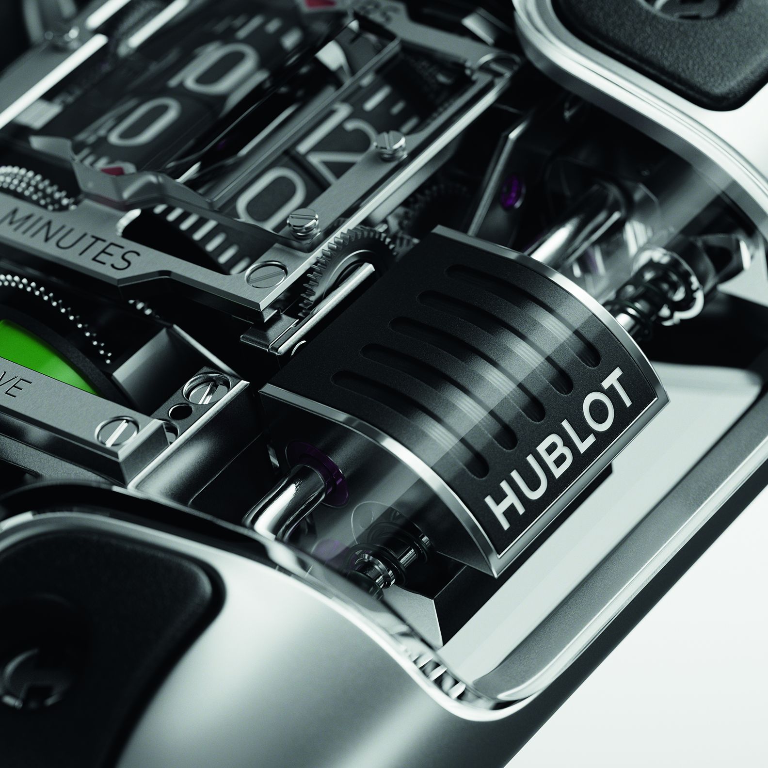 MP-10 Tourbillon Weight Energy System กลไกขึ้นลานอัตโนมัติ HUB9013, Manufacture  สเกเลตัน ทูร์บิญอง