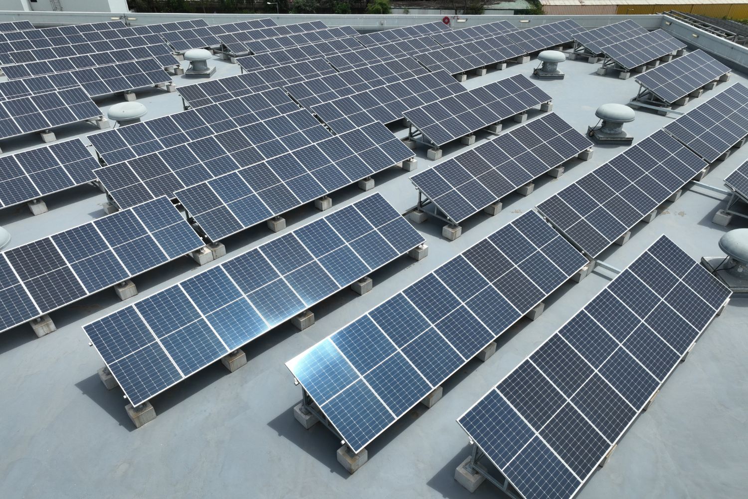 Solar panels on the roof of the New Life Plastics power about 30% of the plant’s operations (Photo: courtesy of New Life Plastics)