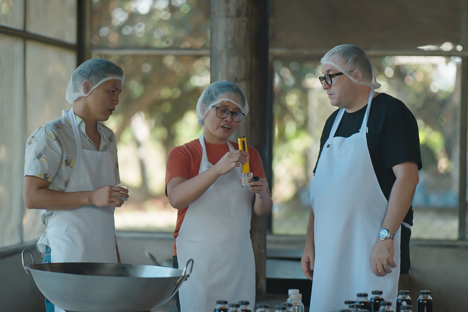 Chele visiting cacao farms for R&B on The Unknown Faces of Cacao menu by Gallery by Chele