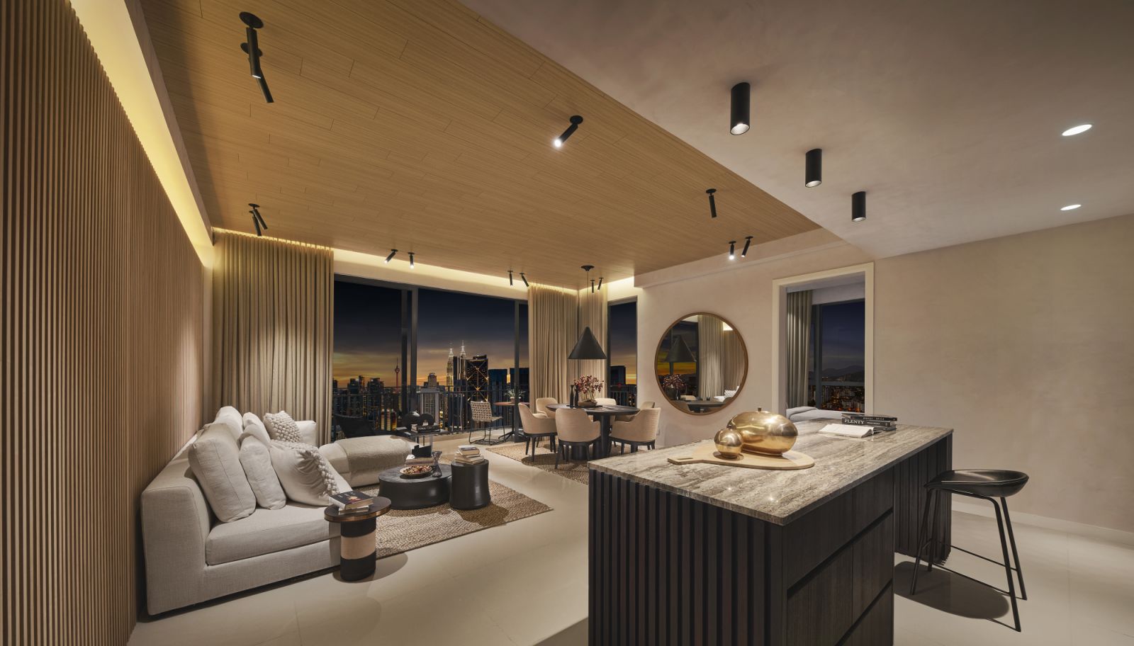 The “view” of the city can be seen from Type E show unit