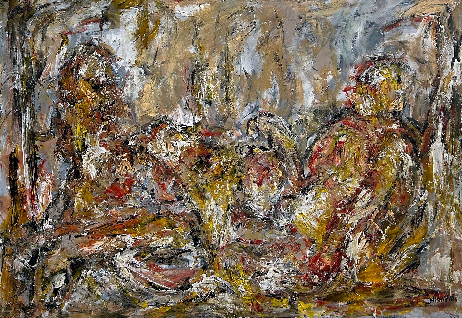 Misogi, Oil and Soil on Canvas, 145 x 103 cm, 2023 (Photo: courtesy of Mizuki Nishiyama)