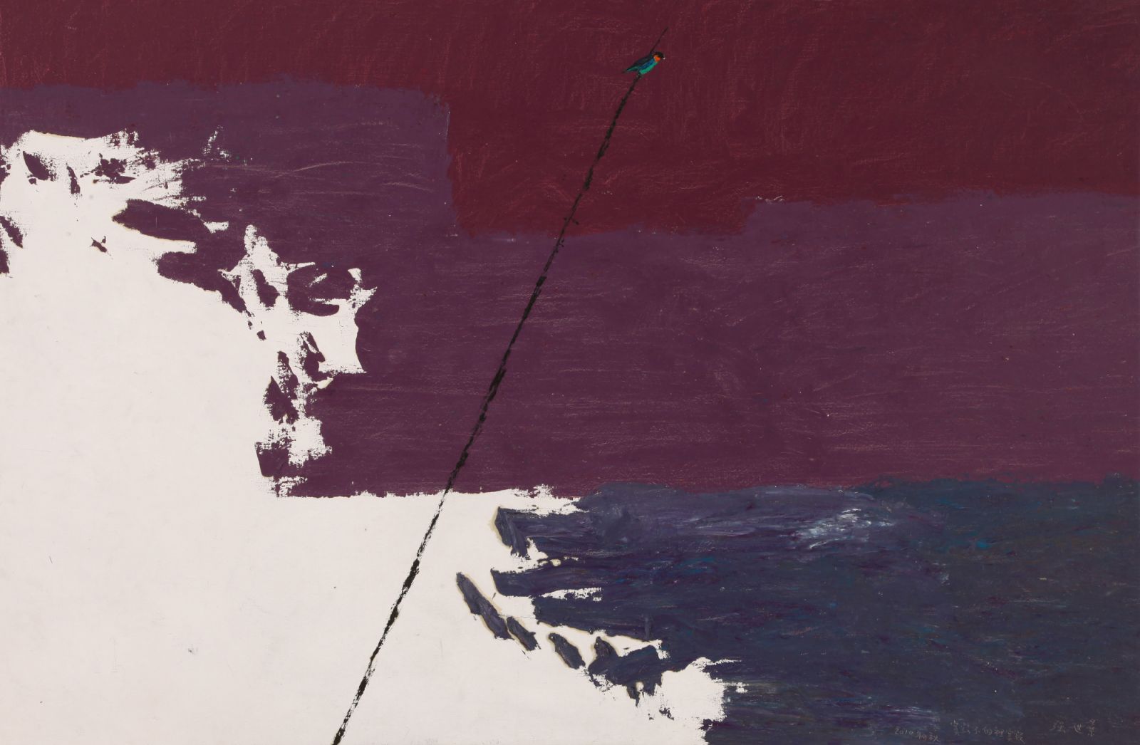 葉世強/ A Small Sparrow on A Tall Pole(Detail) / 2010 / Oil on Canvas / 137.5 x 208 cm（Photo：courtesy of the artist and 漢雅軒畫廊）