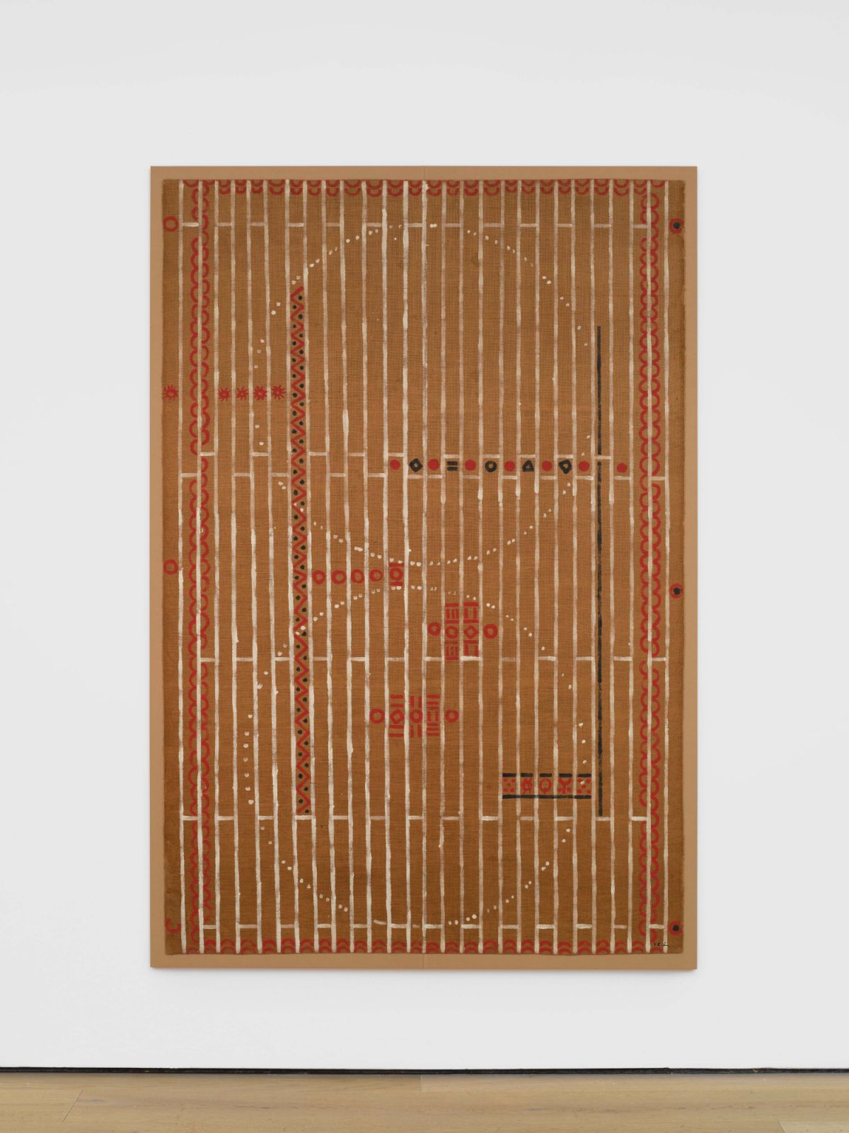 李元佳 / Hanging (Detail) / 1970c. / Acrylic on hessian/ 220x140cm (LYC625)(Photo:courtesy of the artist and Richard Saltoun Gallery)