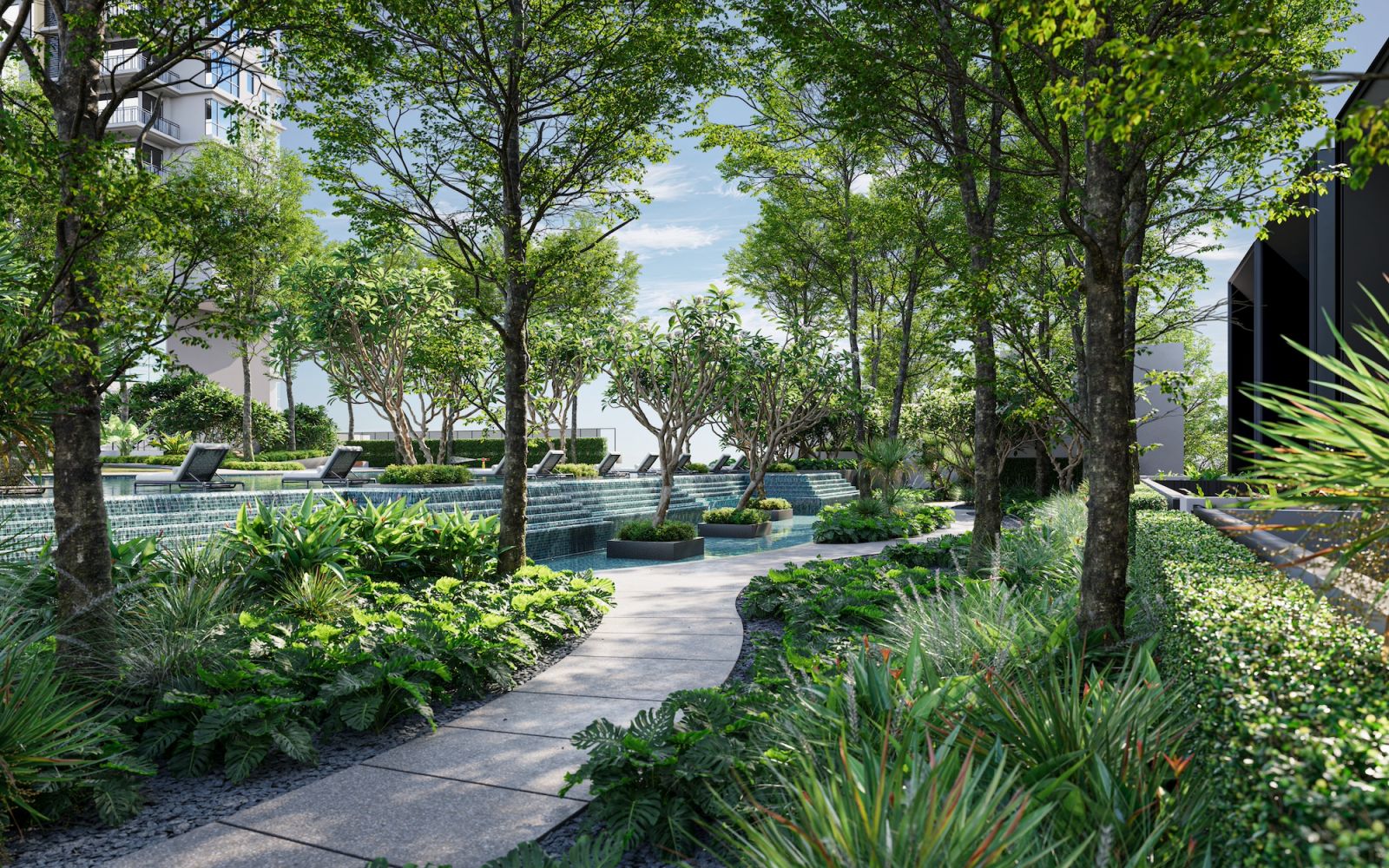 The Garden of Serenity which the upper villa has direct access to