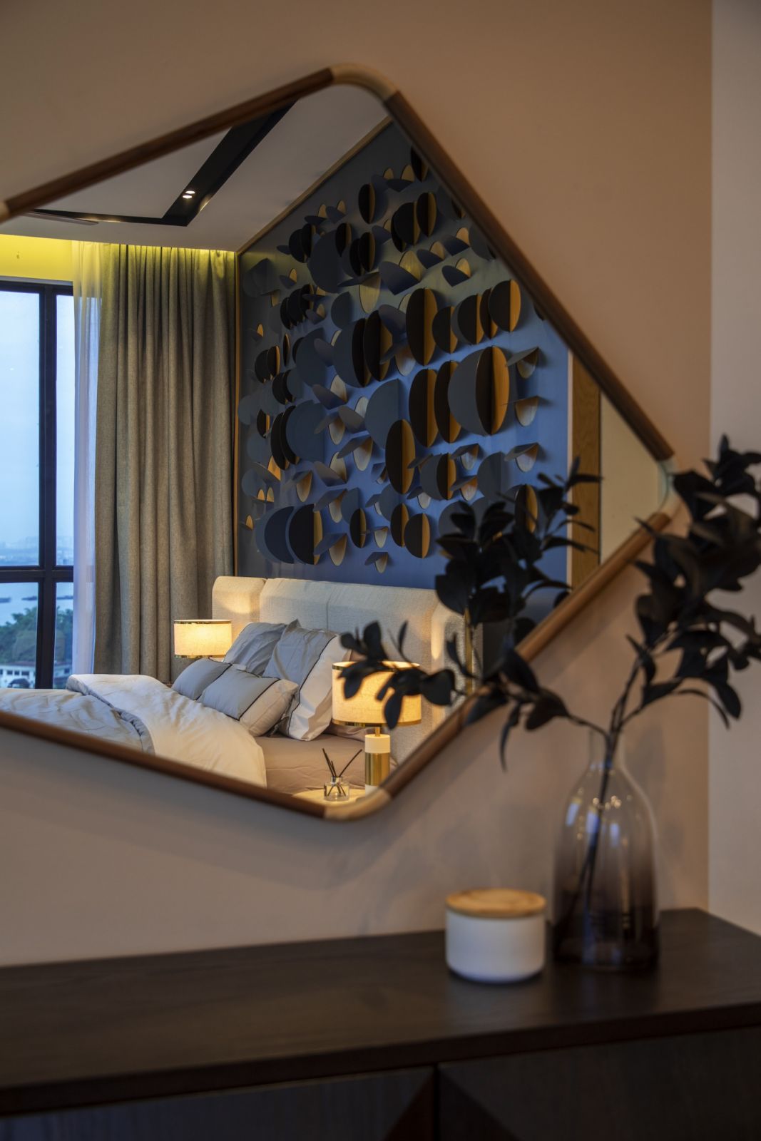 Crafted Porada and Flexform pieces in the bedroom