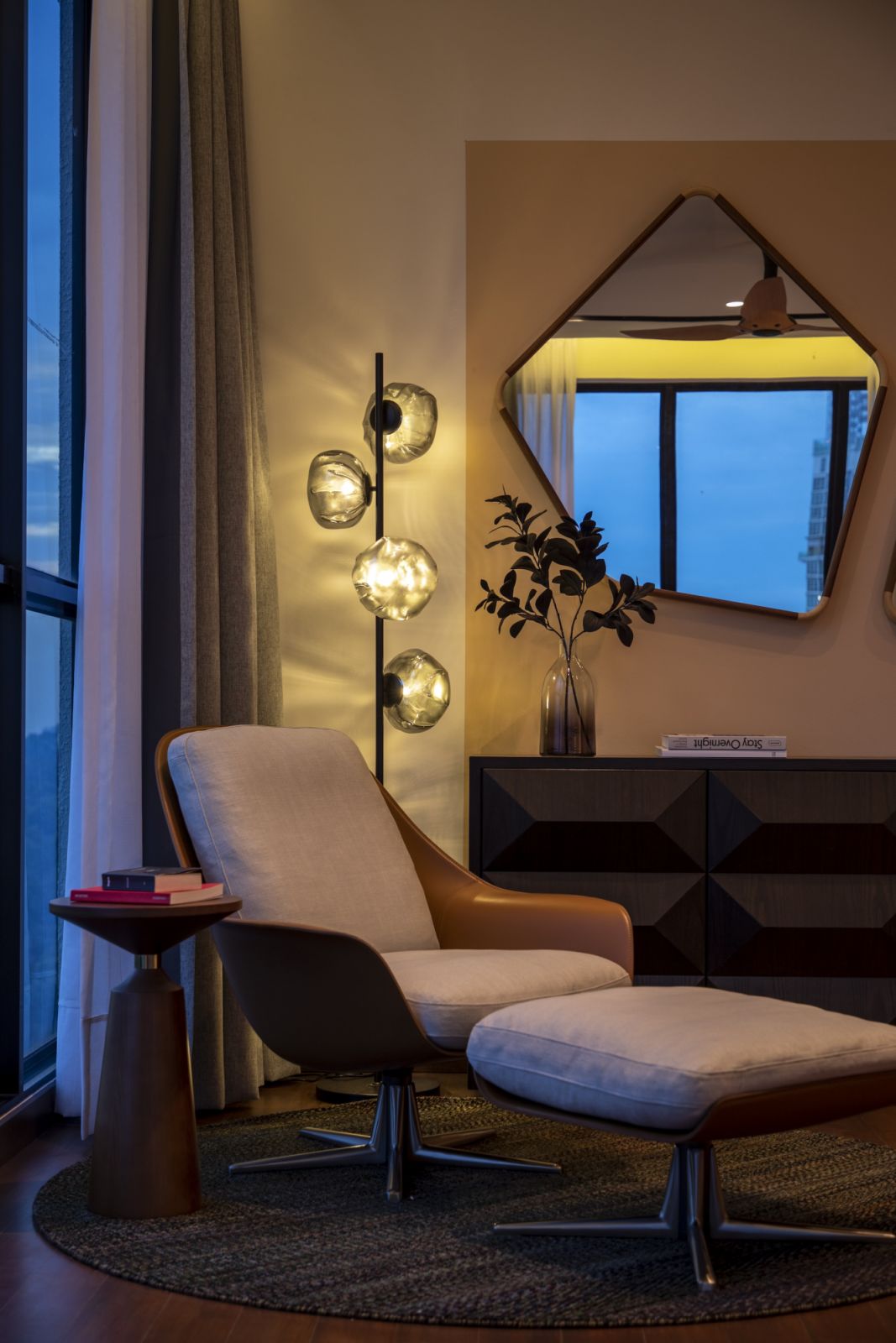 Crafted Porada and Flexform pieces in the bedroom
