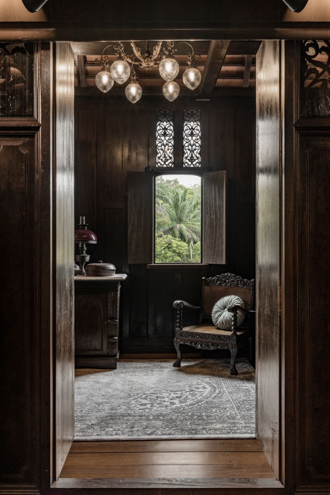 The space has atmospheric corners