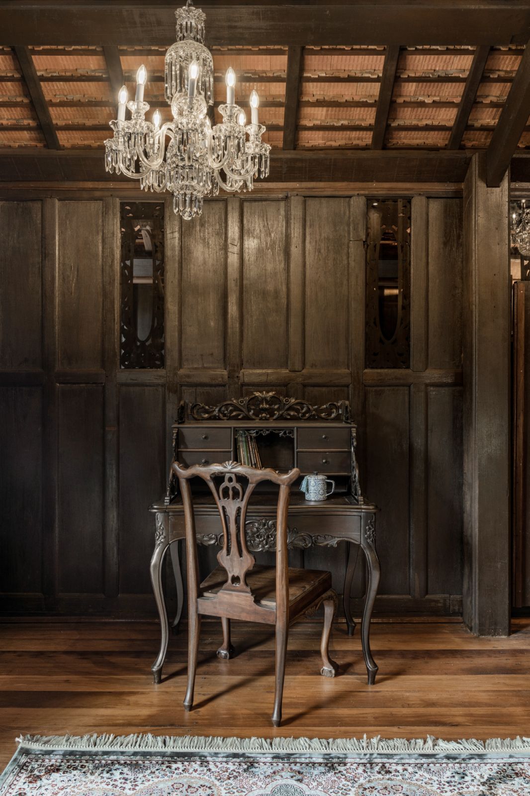 Grand lighting adds a luxurious touch