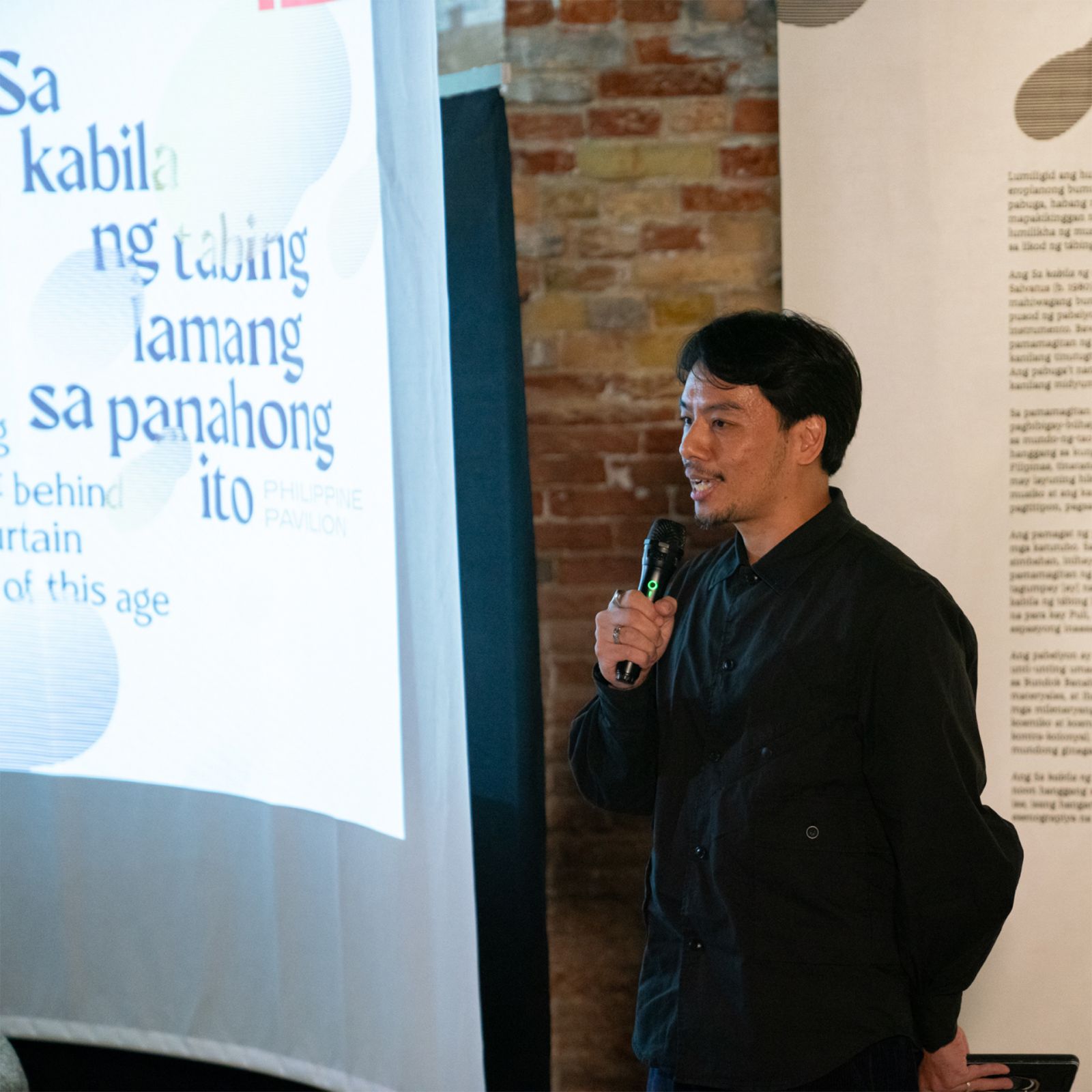 Artist Mark Salvatus at the opening ceremony of the Philippine Pavilion at the 60th Venice Art Biennale (Photo: Lorenzo Busi / NCCA - PAVB)