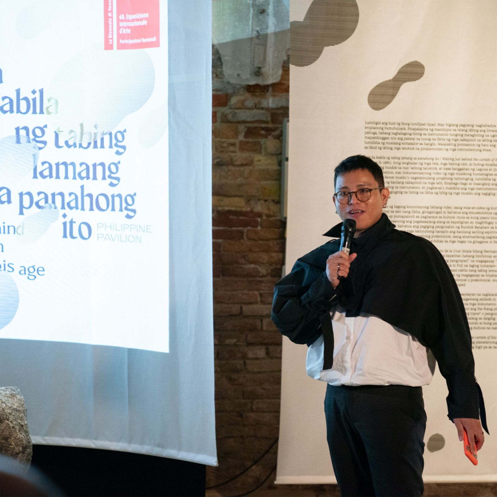 Curator Carlos Quijon, Jr at the opening ceremony of the Philippine Pavilion at the 60th Venice Art Biennale (Photo: Lorenzo Busi / NCCA - PAVB)