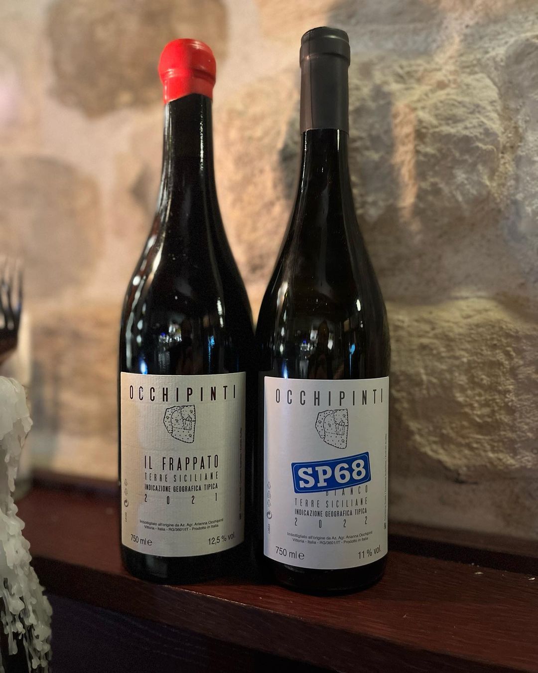 Arianna Occhipinti wines including SP68 Bianco 2022 (Photo: Instagram / @minibar.paris10)