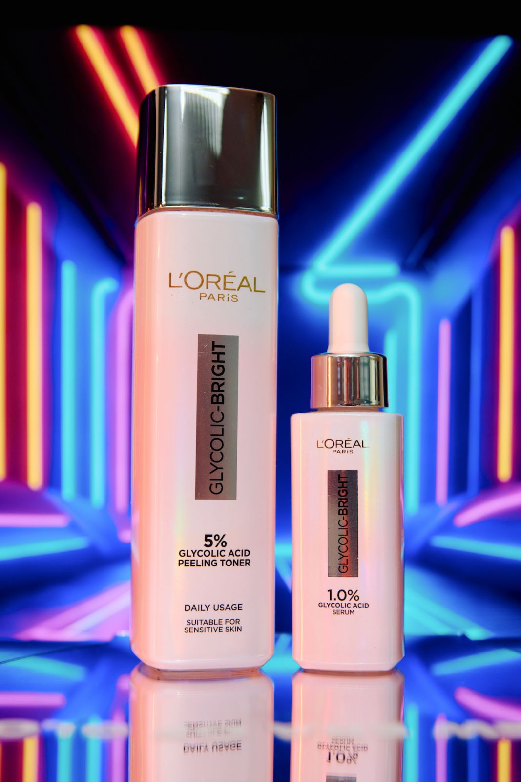 Glycolic-Bright Glowing Peeling Toner with 5% Glycolic Acid and Glycolic-Bright Instant Glowing Serum
