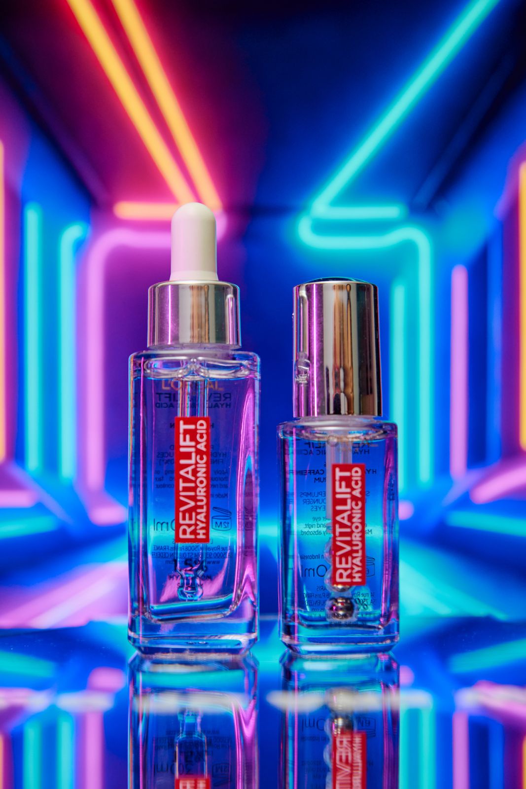 The Revitalift Hyaluronic Acid 1.5% Face Serum and Revitalift Hyaluronic Acid 2.5% & Caffeine Eye Serum