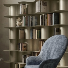 The undulating form of Nika Zupanc's Tide bookcase (Photo: Instagram / @nikazupanc)