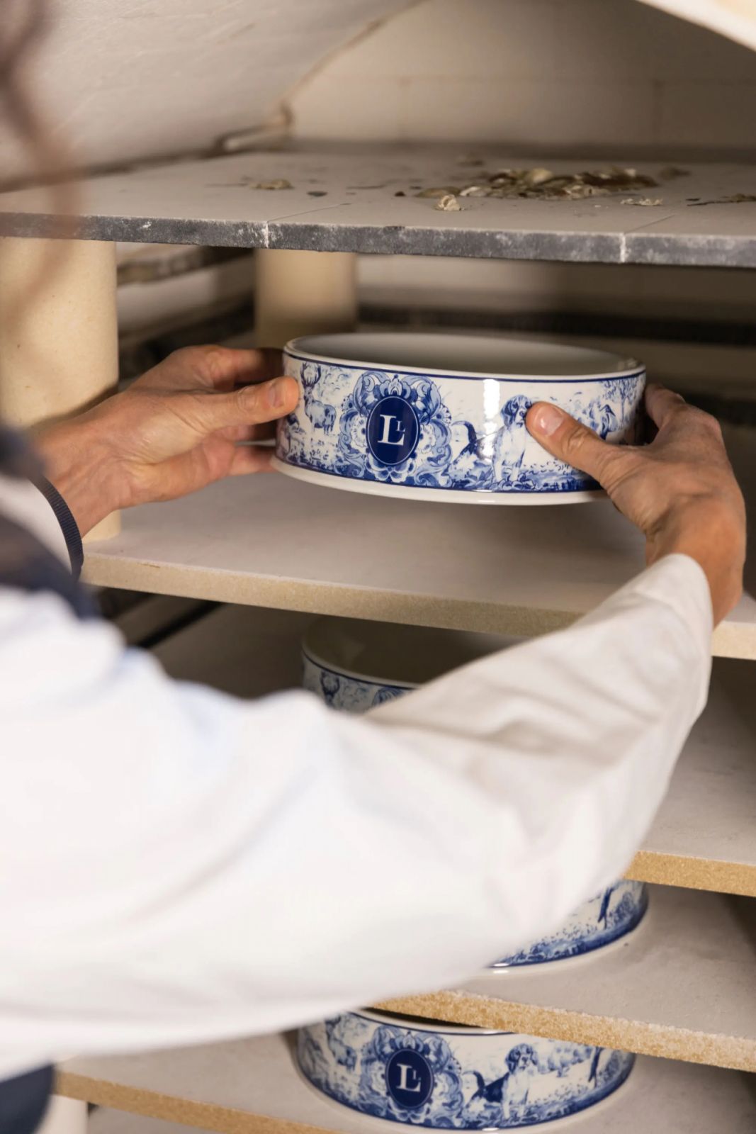 Hand Crafting The Enchanted Forest dog bowl - Royal Delft from Lord Lou