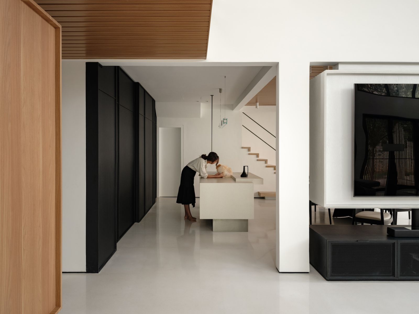 A chicly realised  kitchen island