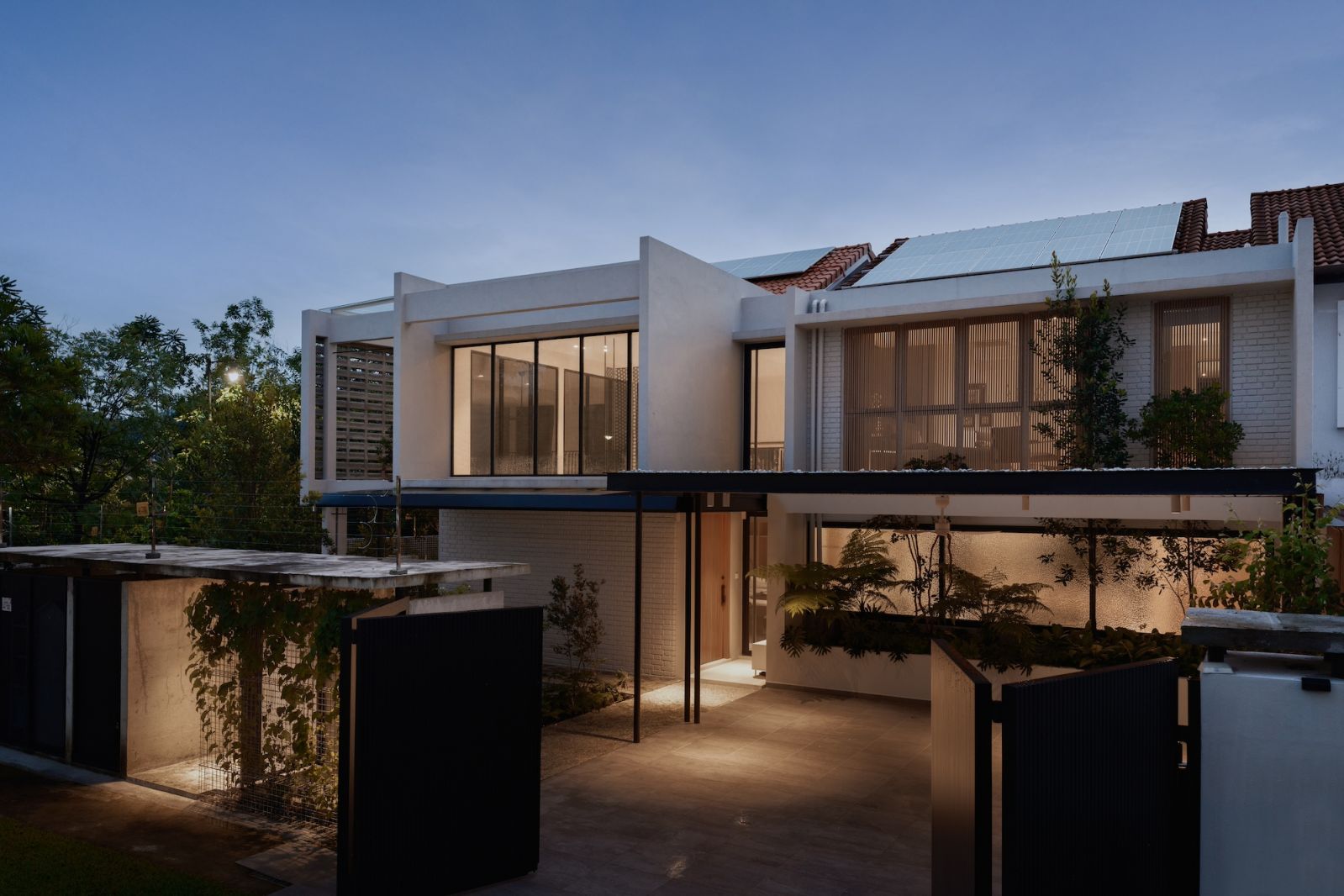 The home in the evening