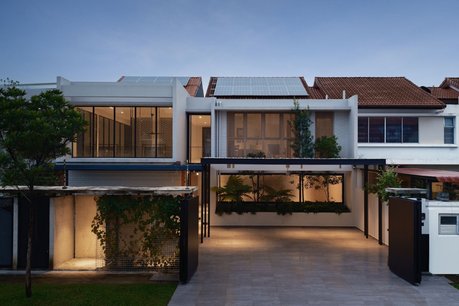 The home in the evening