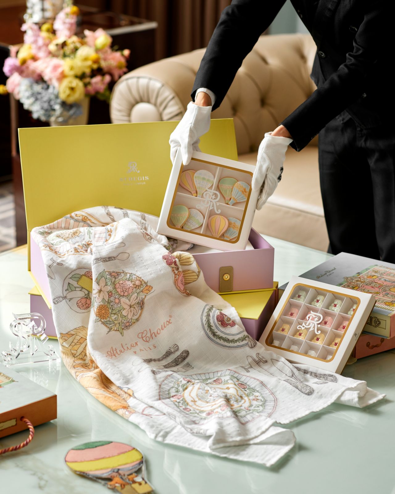 A gift bundle featuring an Atelier Choux textile