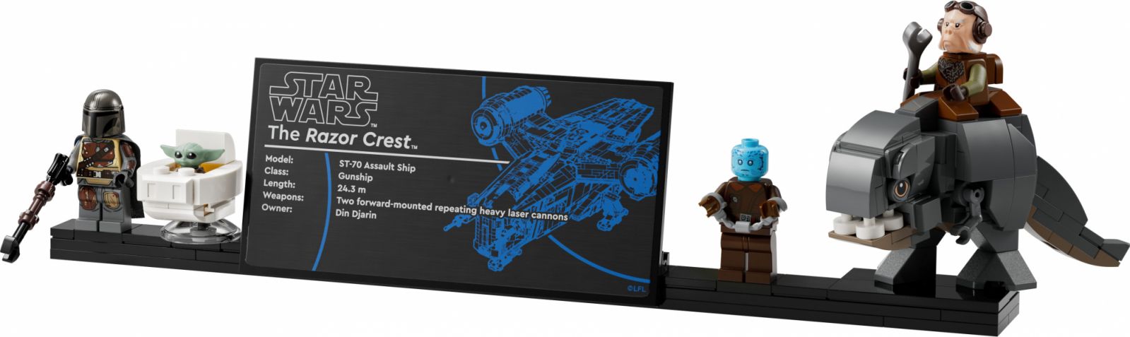The build-and-display model comes with five characters from the series